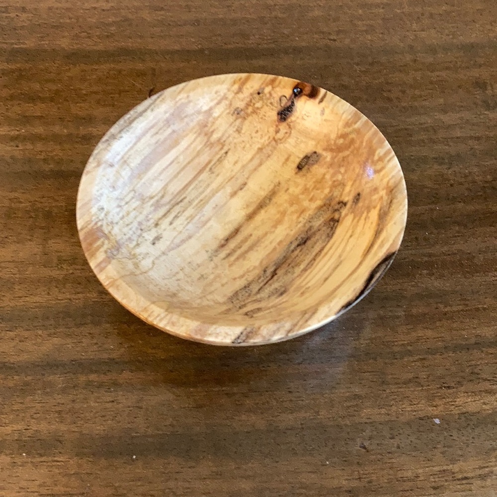 5 1/4” round by 1 1/2” deep Birch Spalted Bowl